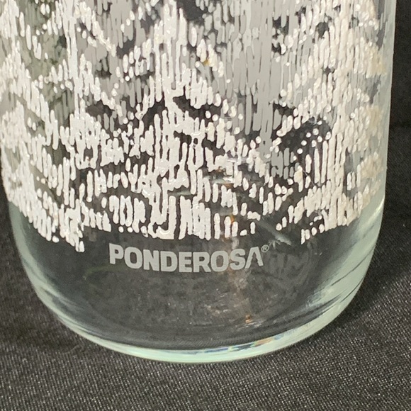 Set of 5 VTG Ponderosa Steak House embossed “Frosted” Pines Glasses / tumblers - Picture 10 of 10